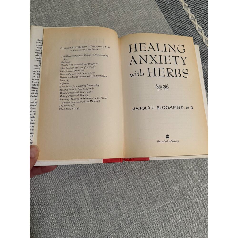 🌿 Healing Anxiety With Herbs Harold H. Bloomfield, M.D. 1st Edition HC/DJ Book - Picture 6 of 6